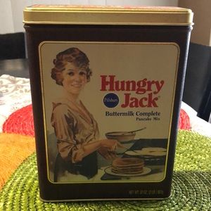 Vintage Hungry Jack Tin - 1990s Reproduction Hungry Jack Pancake Mix Tin Box